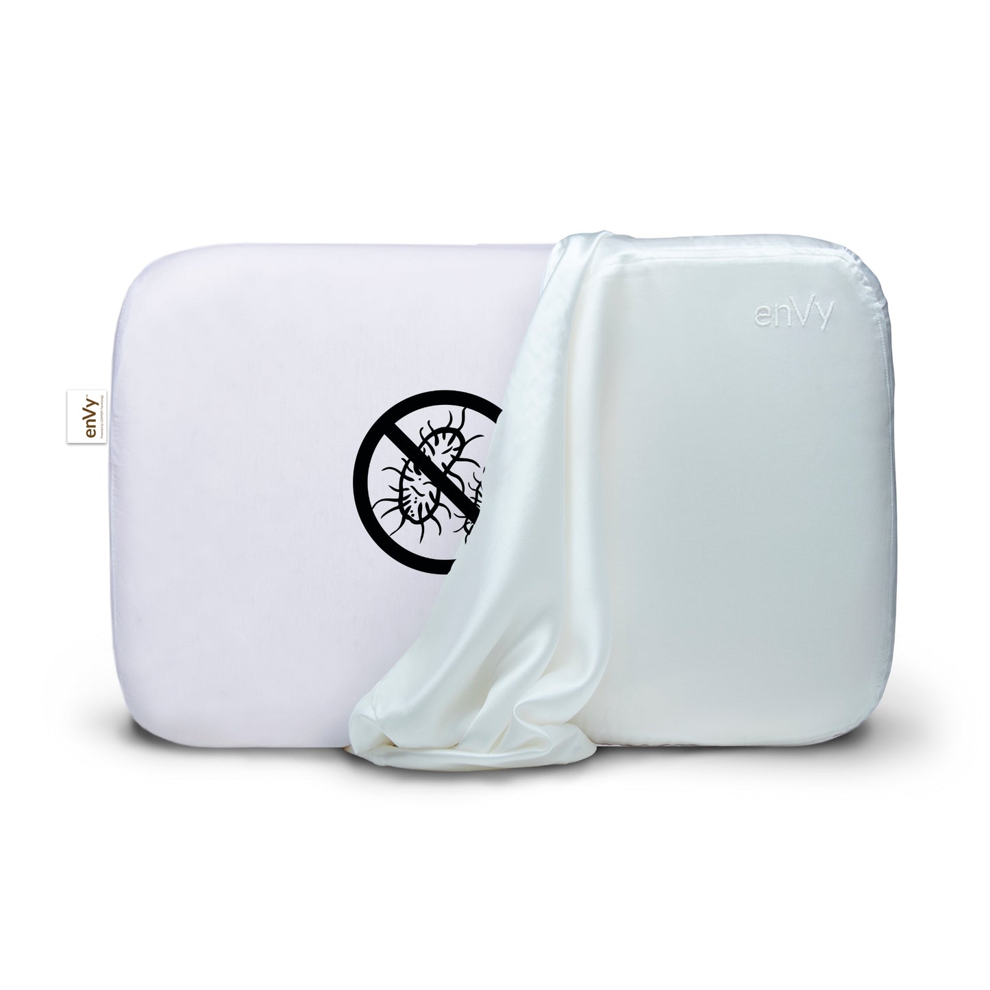 The enVy® COPPER + SILK Anti-Aging Pillow - 100% Natural Latex Pillow with COPPER-infused SILK Pillowcase