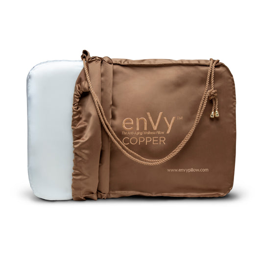 The enVy® COPPER + Botanical TENCEL™  Anti-Aging Pillow - 100% Natural Latex Pillow with COPPER infused TENCEL™  Pillowcase