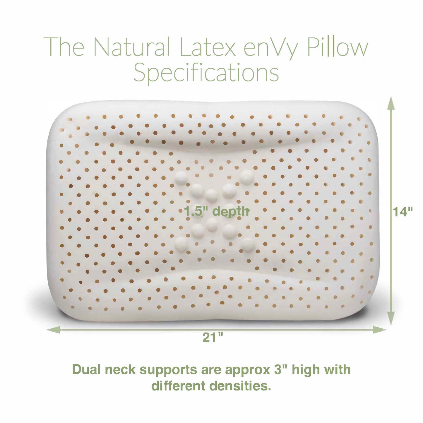 The ReNEW™ enVy® COPPER + TENCEL™ Anti-Aging Pillow - 100% Natural Latex Pillow with COPPER-infused TENCEL™ Pillowcase